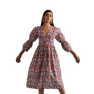 เสื้อผ้ามุสลิมแบบดั้งเดิมพิมพ์ลายผ้าชีฟองใส่สบายมาใหม่โลโก้ออกแบบได้ตามต้องการ - Product Image 1