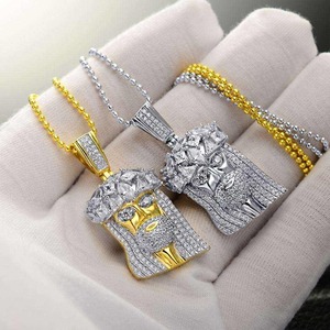 Fabricación de Joyería Hip Hop al por Mayor, Chapado en Oro de 14k, Diamantes de Imitación, Colgante Religioso con Zirconia de Jesús - Product Image 4
