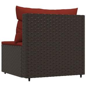 Adjustable Brown PE <b>Rattan</b> Patio Middle <b>Sofa</b> Garden <b>Sofas</b> with Medium Feet - Product Image 4