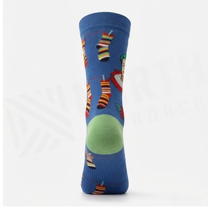 Chaussettes North Approach à motif de Noël, bleues, respirantes, pour adultes, chaussettes décontractées d'hiver - Product Image 2