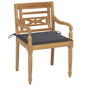 Ensemble de 4 chaises de jardin Batavia en teck massif, durables et de taille moyenne, type de chaise Batavia - Product Image 2