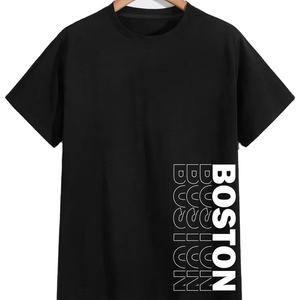 เสื้อยืดคอกลมสำหรับผู้ชายผ้าคอตตอน100% สีดำแขนสั้นกันหลุดพองเป็นมิตรกับสิ่งแวดล้อมผ้าถักลำลองพิมพ์ลายแบบกำหนดเองขนาด180กรัม - Product Image 4