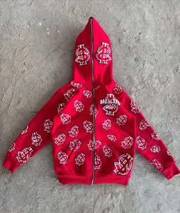 Sudadera con capucha personalizada de 550 g/m² de doble capa con pedrería, de peso pesado, con capucha doble, de forro polar cepillado, corte holgado y corto - Product Image 2