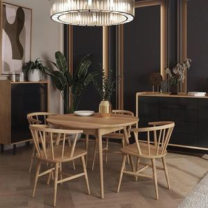 Fauteuil moderne en bois massif avec finition naturelle pour la salle à manger et la cuisine - Product Image 6
