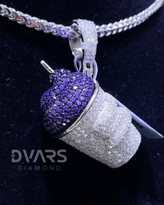 Pendentif Mug Moissanite Iced Out, Breloques pour Tasses à Café, Bijoux pour Enfants, Pendentif en Argent 925, Cadeau pour les Amateurs de Café, Pendentif Barista - Product Image 4