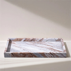 Antique Colorful Marble Serving Tray Rectangle Shape Handmade Perfect for Upscale Restaurant and Elegant Tea Service Supply - Product Image 5