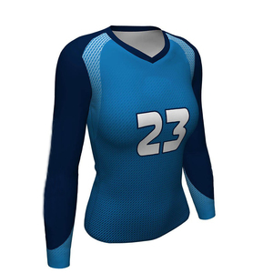 Camiseta Deportiva Personalizada para Equipo de Voleibol, Manga Larga, Color Azul Marino, Secado Rápido - Product Image 6