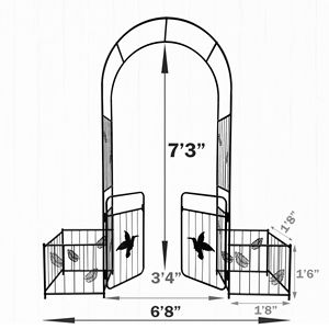 Arche de jardin en métal noir, treillis extérieur pour plantes grimpantes, arche de mariage et arche pour événements festifs - Product Image 5