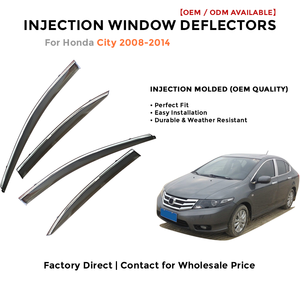 Pare-soleil et déflecteur de pluie pour portières de voiture Honda City 2008-2014, protection contre la pluie et le soleil, déflecteur de fenêtre de voiture injecté - Product Image 2