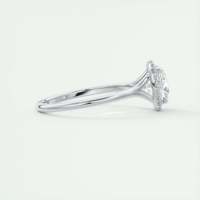 Bague de fiançailles artisanale avec halo de diamants de laboratoire taille coussin de 2,10 carats et halo caché serti à la française en or blanc 14 carats