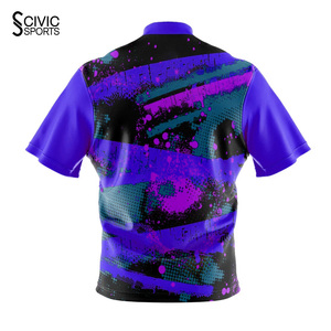 เสื้อโปโลโบว์ลิ่งพิมพ์ลายตามสั่งสำหรับผู้ชาย ผ้าโพลีเอสเตอร์แห้งเร็ว ระบายอากาศได้ดี เหมาะสำหรับเล่นกีฬา - Product Image 2