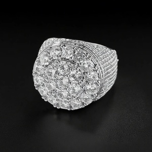 Anillo de Flores Personalizado Estilo Hip Hop, Chapado en Rodio, Plata de Ley 925, Anillo de Boda para Él y Ella, Joyería para Fiestas - Product Image 1