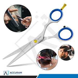 Tijeras de Peluquería Profesionales Accuram, Ecológicas, Reutilizables, de Acero Inoxidable con Filo de Cuchilla para Peluquería y Estilismo - Product Image 3