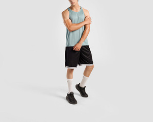 Débardeur sans manches pour homme, couleur unie, séchage rapide, col rond, veste de sport, vêtements de fitness en polyester tricoté - Product Image 1