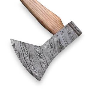 Hacha de Estilo Vikingo de Acero de Damasco Forjado a Medida con Mango de Madera y Funda de Cuero, Hacha de Carpintería OEM Personalizada - Product Image 3