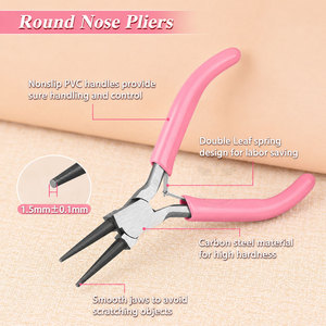 Alicates de Punta Redonda de 5 Pulgadas para Joyería, Herramientas para Doblar Alambre, Alicates para Hacer Lazos en el Alambre, Alicates de Punta Fina Pequeños - Product Image 3