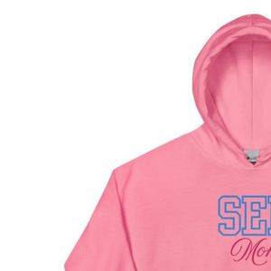 Sudadera con Capucha Unisex Bordada para Mamá, Sudadera Rosa con Capucha, Felpa Suave, Estilo Casual para Uso Diario, Estilo Atlético Cómodo - Product Image 4