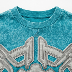 T-shirt à manches longues en tricot vintage délavé pour homme, personnalisé OEM/ODM, 100 % coton, coupe oversize, grandes tailles, impression numérique du logo - Product Image 5