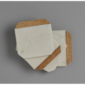 Eco-Friendly Classic Marble Coaster Set Durable Washable Natural Stone <b>Table</b> <b>Protection</b> Cozy Mats & Pads - Product Image 2