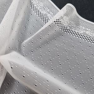 Tissu en dentelle extensible à pois en maille, 24 cm, léger, en nylon et élasthanne, tricoté chaîne, avec bandes latérales florales pour lingerie de mariage - Product Image 3