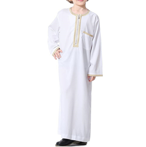 OEM Custom Services Cheap Price White Color Kids <b>Thobes</b> Traditional Islamic Muslim Dress Boys Kids Jubbah <b>Thobes</b> With Pocket - Product Image 1