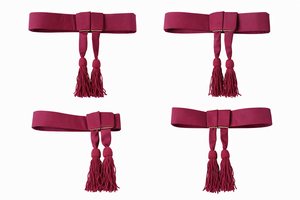 Ceinture de cérémonie en soie rouge bordeaux pour robe de parade, accessoire de ceinture uniforme - Product Image 4