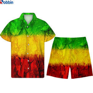 Summer Collection Customized Mens Button up Shirt Short Sleeve Beach <b>Pant</b> Summer Hot Sales Men's Suit Comfortable and Breathable - Product Image 1