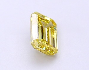 Diamant synthétique CVD de laboratoire 1,11 ct Jaune intense fantaisie taille émeraude SI1 VG Poli Vente en gros usine - Product Image 4