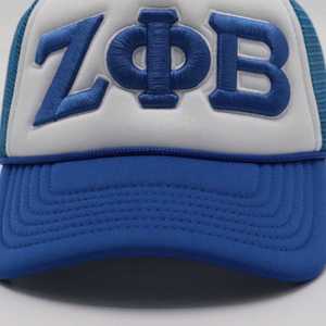 Casquette de camionneur Zeta Phi Beta ZPB brodée, casquette en maille bleue et blanche, casquette de baseball ajustable à fermeture snapback, élégante et décontractée - Product Image 5