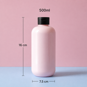 Shampoo <b>Bottle</b> Round Custom 500ml Pink Lotion <b>Flip</b> <b>Top</b> Cap Factory Manufacturer in Vietnam HDPE PETG Plastic <b>Bottles</b> Body Wash - Product Image 2