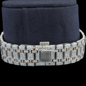 Montre-bracelet unisexe à mouvement à quartz, design unique, bijoux hip-hop, testée au diamant, moissanite, faite à la main, avec chiffres arabes - Product Image 4