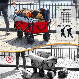 Carrello da Spiaggia Pieghevole in Acciaio Resistente, Carrello Multiuso per Campeggio e Giardino con Ruote Universali Regolabili - Product Image 3