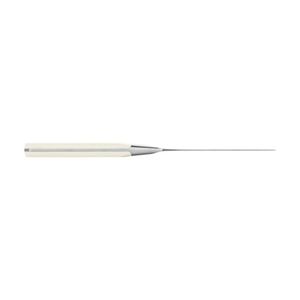 Ensemble de 4 couteaux à steak blancs avec lames pointues argentées et manches à triple rivets pour couper les steaks rôtis et la restauration - Product Image 5