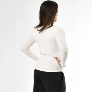 Camiseta Deportiva de Manga Larga para Mujer, Personalizada, de Material Acanalado, Alta Elasticidad, Ajuste al Cuerpo, para Gimnasio, Verano, Running, Absorbe el Sudor - Product Image 2