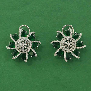 Chandelier <b>Earrings</b> Cubic Zirconia <b>Tops</b> With Rhodium Plating 443955 - Product Image 2