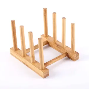 Égouttoir à vaisselle en bois pour comptoir de cuisine, support de séchage pour assiettes, bols, tasses, couvercles de casseroles, organisateur de rangement pour cuisine - Product Image 1