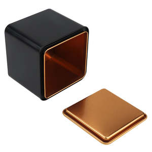 Lata de Metal Cuadrada Negra Personalizada para Alimentos, Segura para Uso Alimentario, para Envasar Té Suelto, Matcha y Especias, con Tapa - Product Image 4