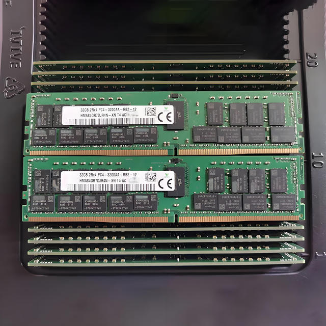 Low Latency DDR4 64GB 3200MHz ECC Registered PC4-25600R Dual Rank X4 RDIMM Server Memory Module in Stock Fast Delivery
