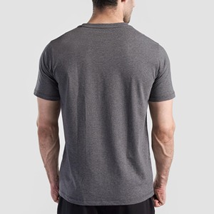 Camiseta de Punto para Hombre, Cuello Redondo, Manga Corta, Color Gris, Corte Ajustado, Secado Rápido, Estilo Casual - Product Image 2