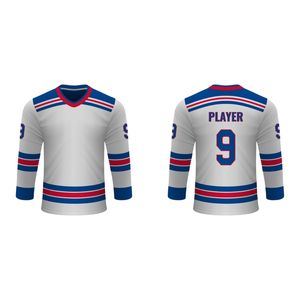 Uniforme Clásico de Hockey sobre Hielo con Estampado Digital para Equipos - Camisetas de Práctica de Hockey con Dobladillo Elástico, Corte Ajustado/Regular - Product Image 1