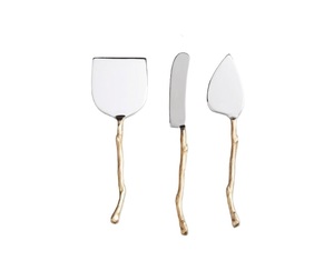 Ensemble de couteaux à fromage en acier inoxydable avec manche en cuivre, outils à fromage en métal durables, lavage à la main uniquement - Product Image 1