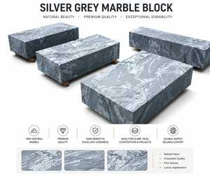 Dalle de granit gris argenté naturel, bloc de marbre, pierre de comptoir sur mesure pour cuisine, hôtel, villa - Product Image 1