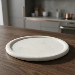 Rectangular <b>Marble</b> Storage Tray Minimalist Design Tabletop Accessory For Bathroom Indoor Use Durable - Product Image 1