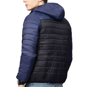 Plus Size Adult Men's <b>Winter</b> Puffer <b>Jacket</b> with Stand Collar and Front Logo Comfortable <b>Long</b> Sleeves Made in Pakistan - Product Image 3
