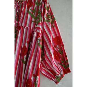 Vestido de Algodón Hecho a Mano con Estampado de Bloques para Mujer, Vestido Boho de Verano en Tela Natural, Ligero y Transpirable para Uso Casual - Product Image 2