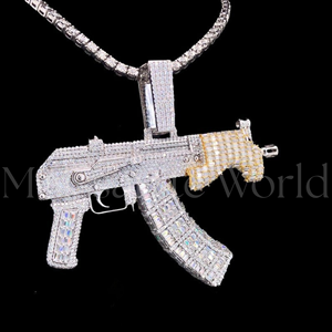 Collar con Colgante de Diamante Moissanite de Plata 925, Estilo Hip Hop, Joyería Brillante, Disponible a Precio de Descuento - Product Image 3