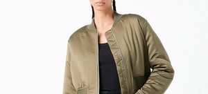 <b>Women</b> Satin Bomber <b>Jacket</b> <b>Lightweight</b> Glossy Zip Front Casual Streetwear Outerwear Long Sleeve Ribbed Collar Soft - Product Image 2