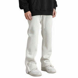 Modern Men's Flare <b>Trouser</b> with <b>Elastic</b> <b>Waist</b> Mid Rise Casual Fit Premium Stitching Soft Fabric OEM Service for Street Wear - Product Image 1