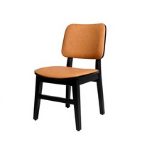 Chaise de salle à manger moderne rembourrée sans accoudoirs, chaise d'appoint avec structure en bois massif, en cuir PU, pour restaurant, café, hôtel, mobilier contractuel