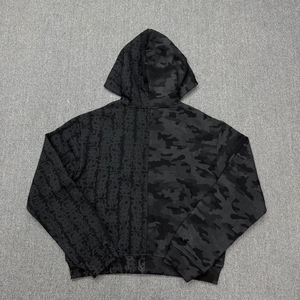 Sweat à capuche vintage ample pour homme, 500 g/m², 100 % coton, avec impression numérique intégrale et finition délavée premium. - Product Image 2